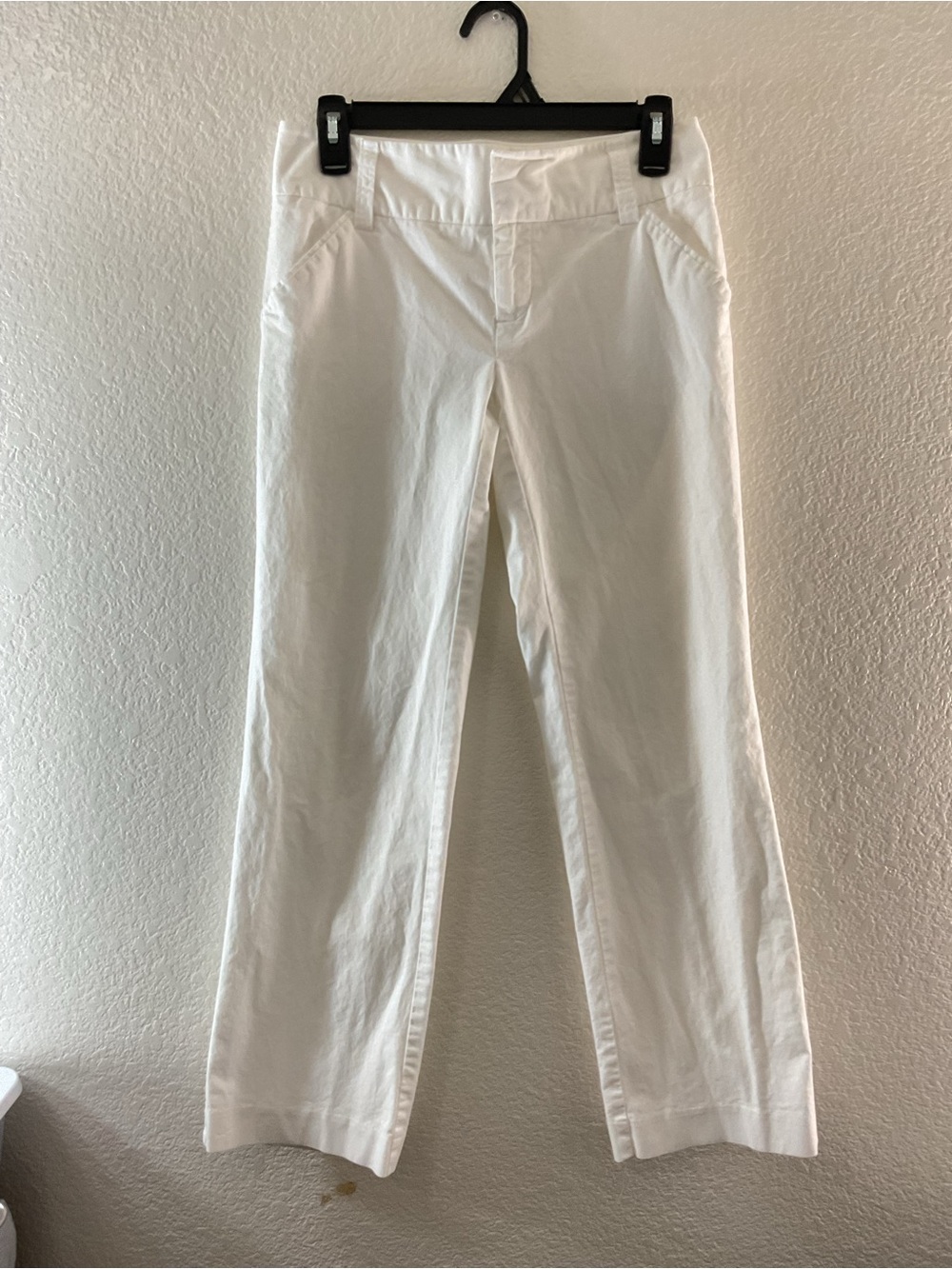 Designer Daisy Fuentes Straight Leg Classic White Vintage Dress Pants Petite